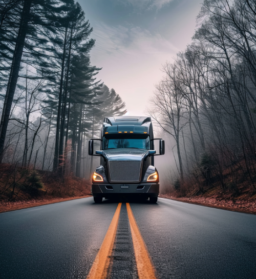 Commercial Semi Truck Fleet on Highway